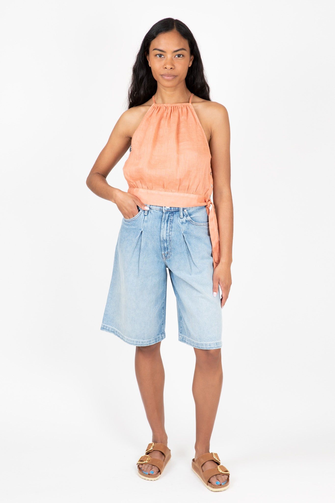 Side Tie Button Halter Top sold by Hills Dry Goods product image thumbnail 2