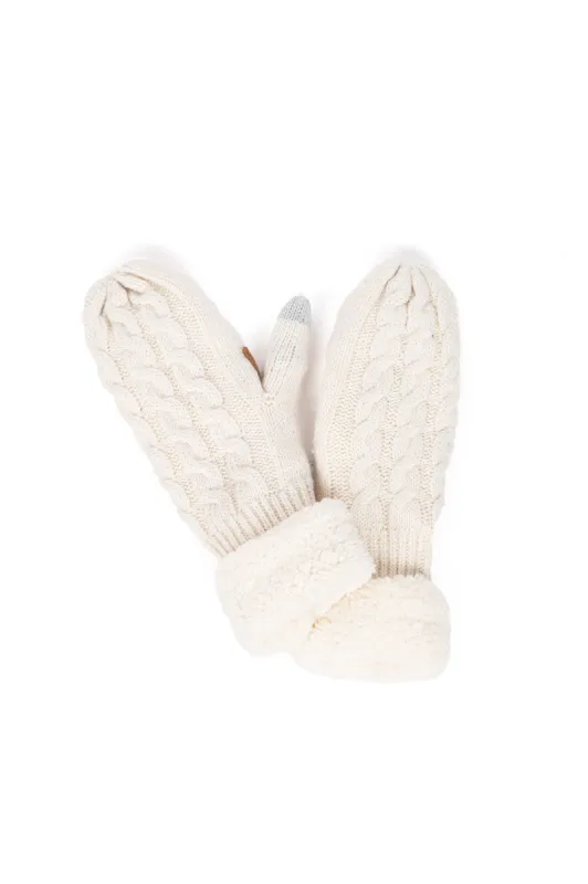 Sherpa Cable Knit Mittens sold by Hills Dry Goods