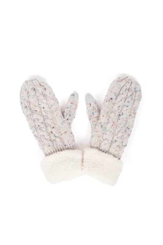 Sherpa Cable Knit Mittens sold by Hills Dry Goods