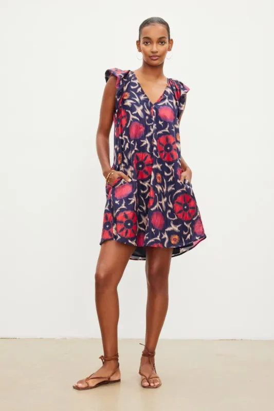 Jenna Printed Silk Cotton Voile Dress sold by Hills Dry Goods