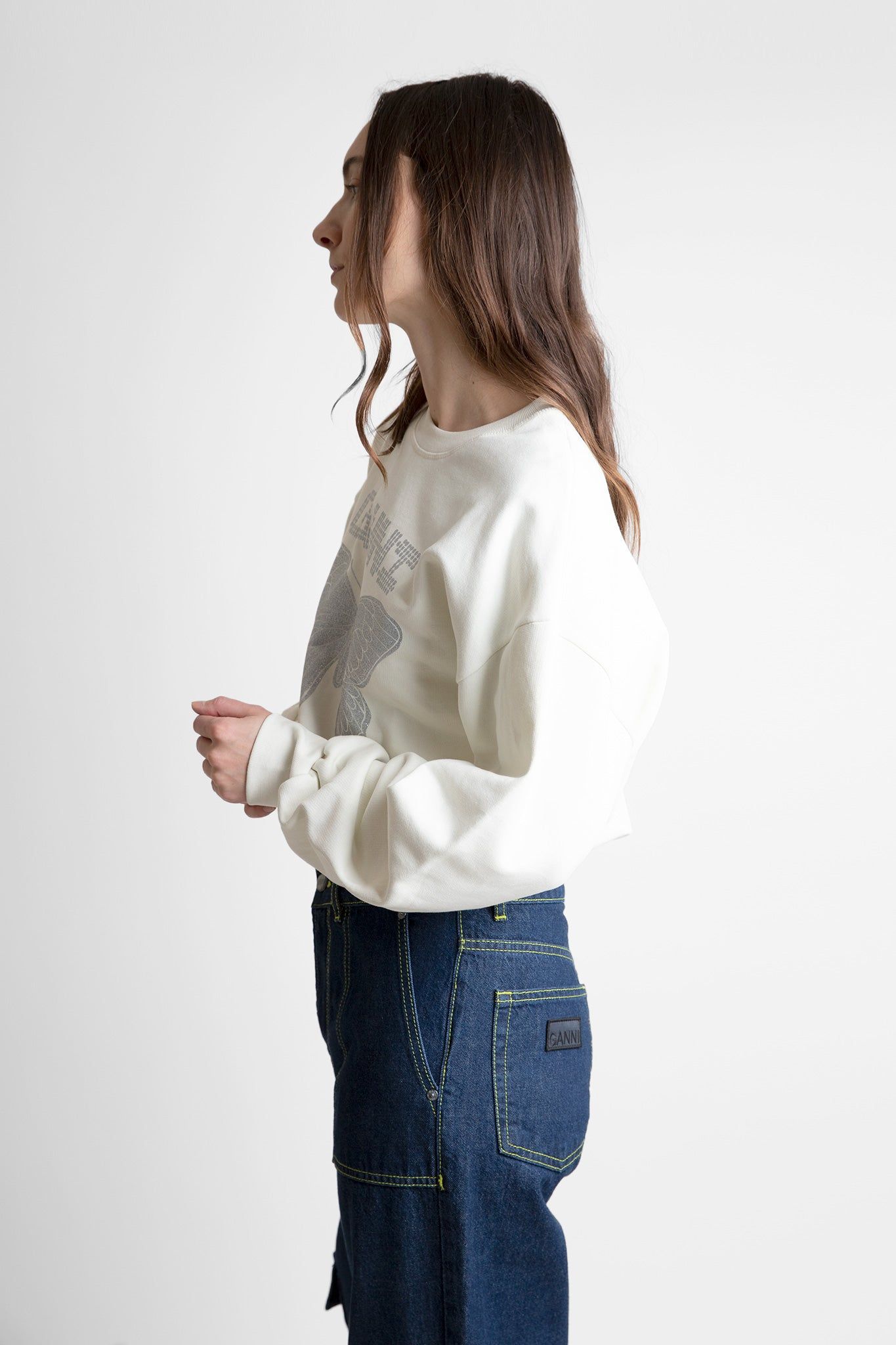 White Butterfly Sweatshirt sold by Hills Dry Goods product image thumbnail 2