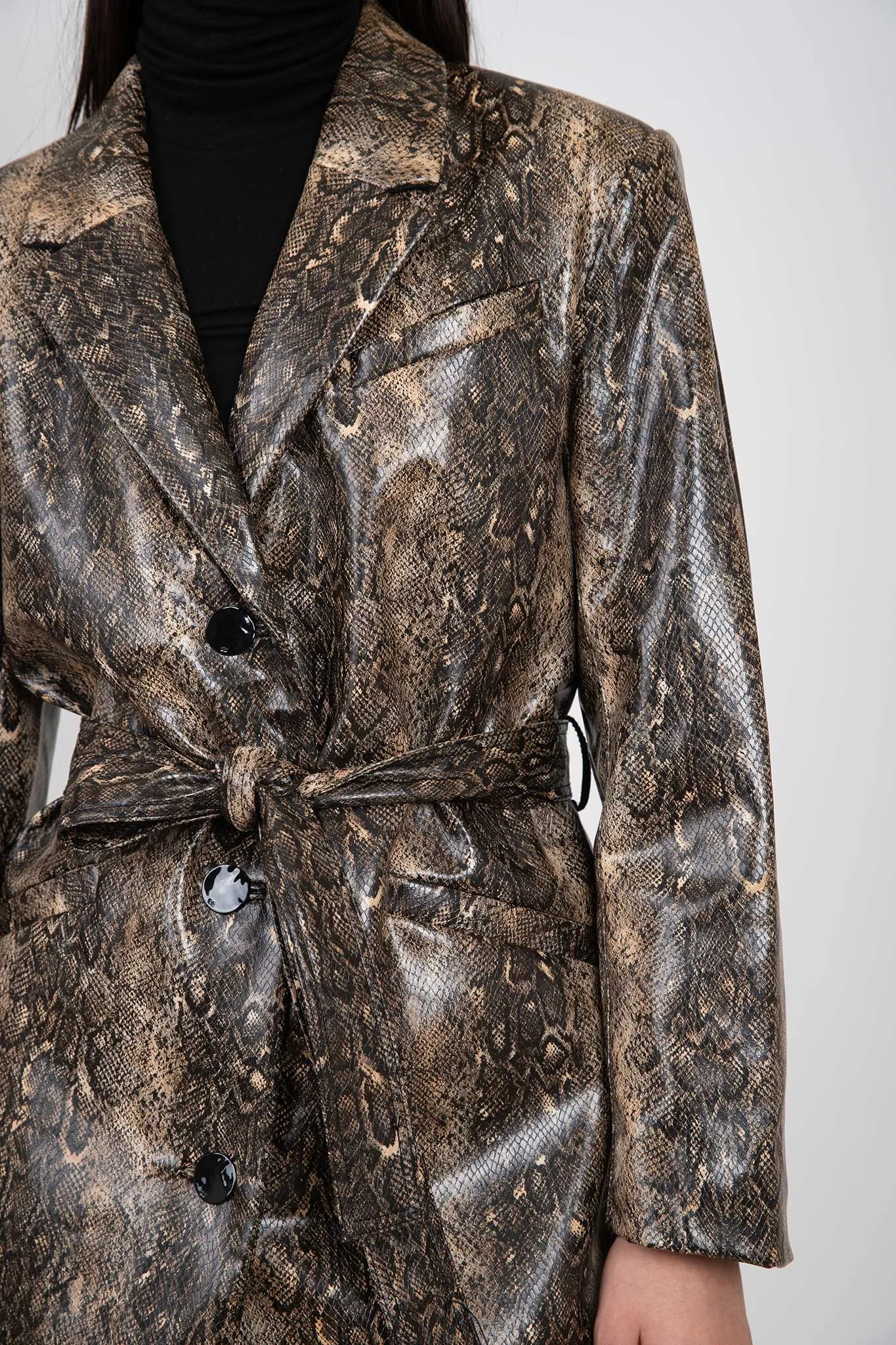 Snake Printed Belt Coat sold by Hills Dry Goods product image thumbnail 3
