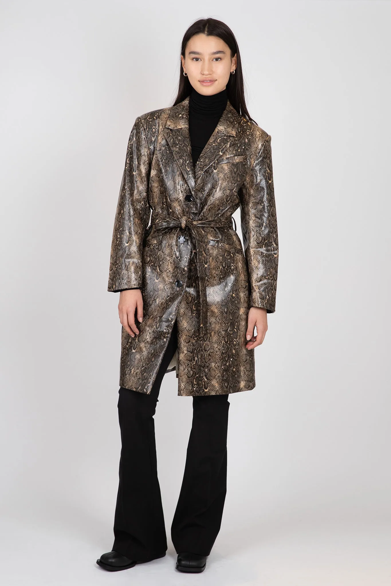 Snake Printed Belt Coat sold by Hills Dry Goods product image thumbnail 2