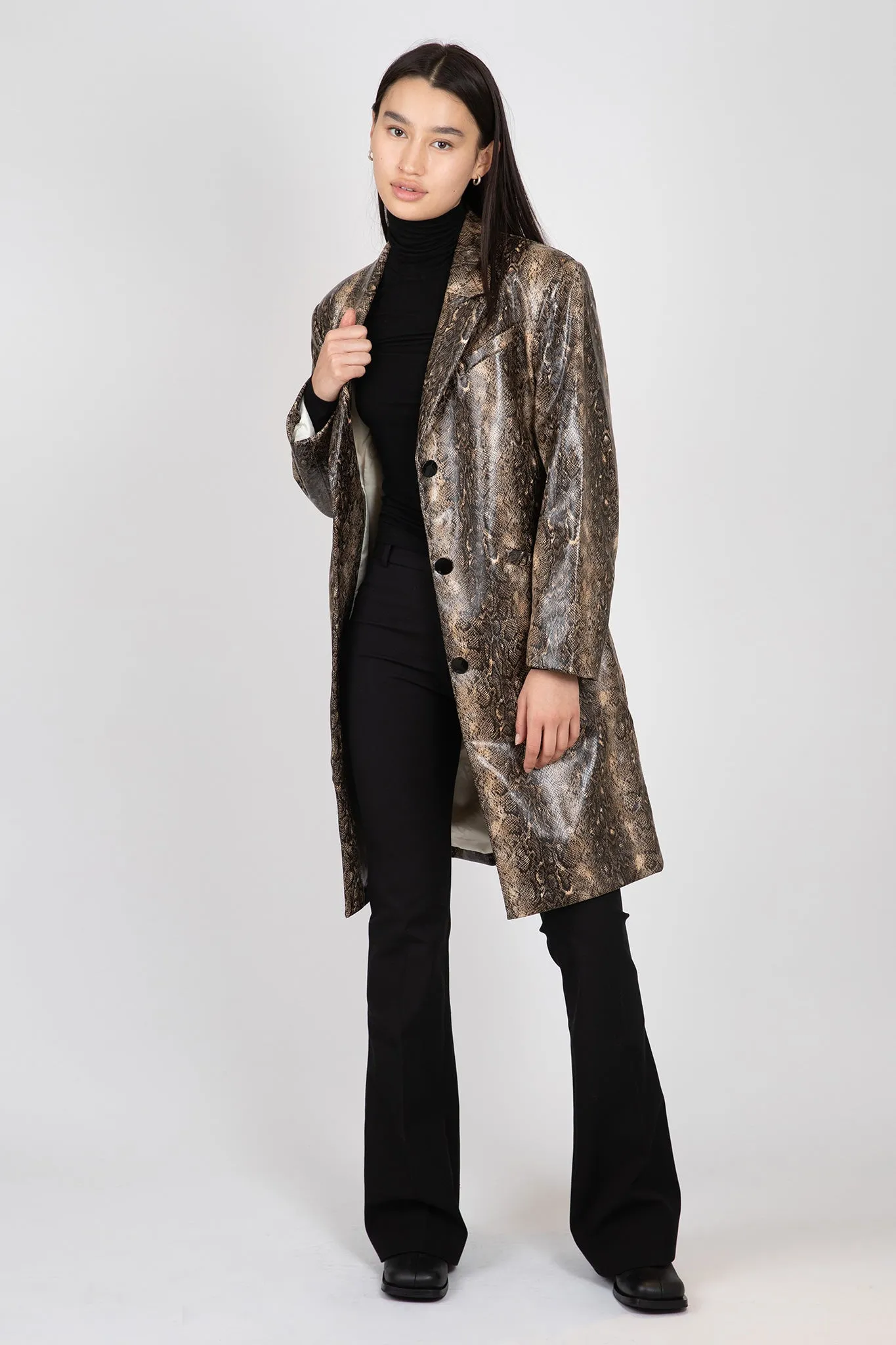 Snake Printed Belt Coat sold by Hills Dry Goods