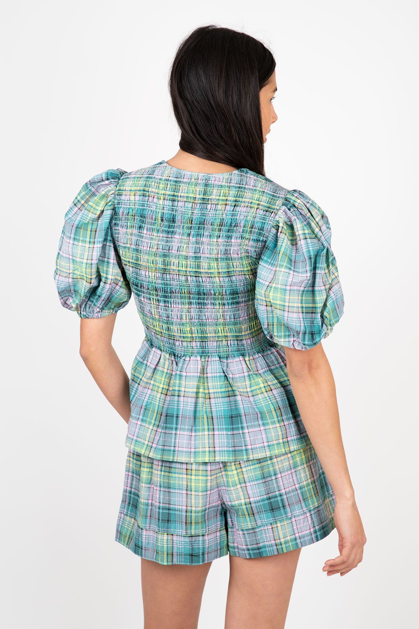 Seersucker Check Smock Blouse sold by Hills Dry Goods product image thumbnail 3