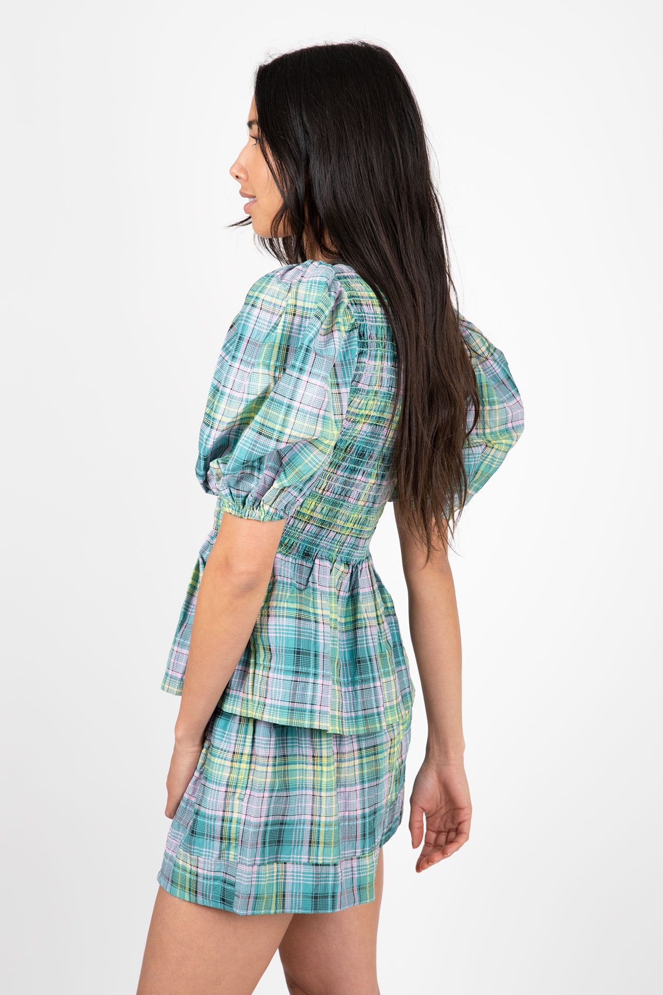 Seersucker Check Smock Blouse sold by Hills Dry Goods product image thumbnail 2