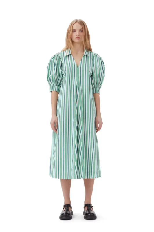 Green Striped Collar Long Dress sold by Hills Dry Goods
