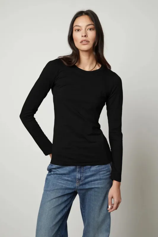Zofina Gauzy Whisper Fitted Crew Neck Tee sold by Hills Dry Goods