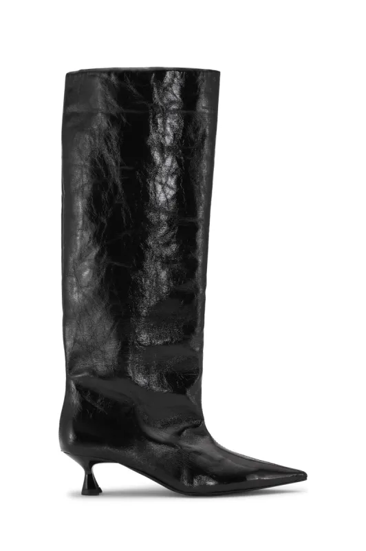 Black Soft Slouchy High Shaft Boots sold by Hills Dry Goods
