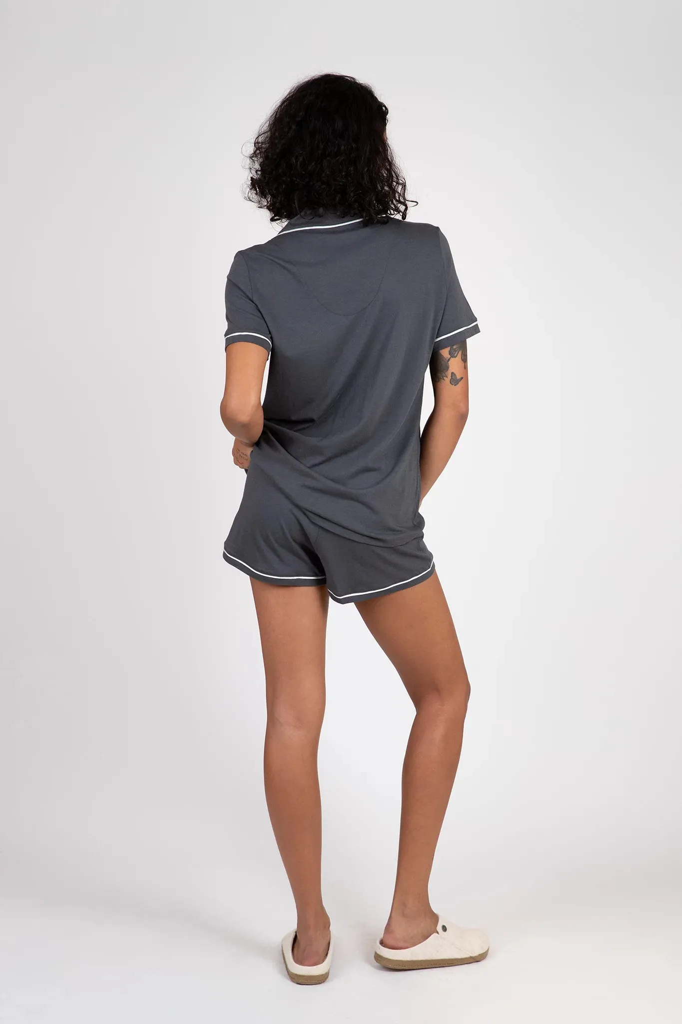 Bella Short Sleeve Top & Boxer Pajama Set sold by Hills Dry Goods product image thumbnail 2