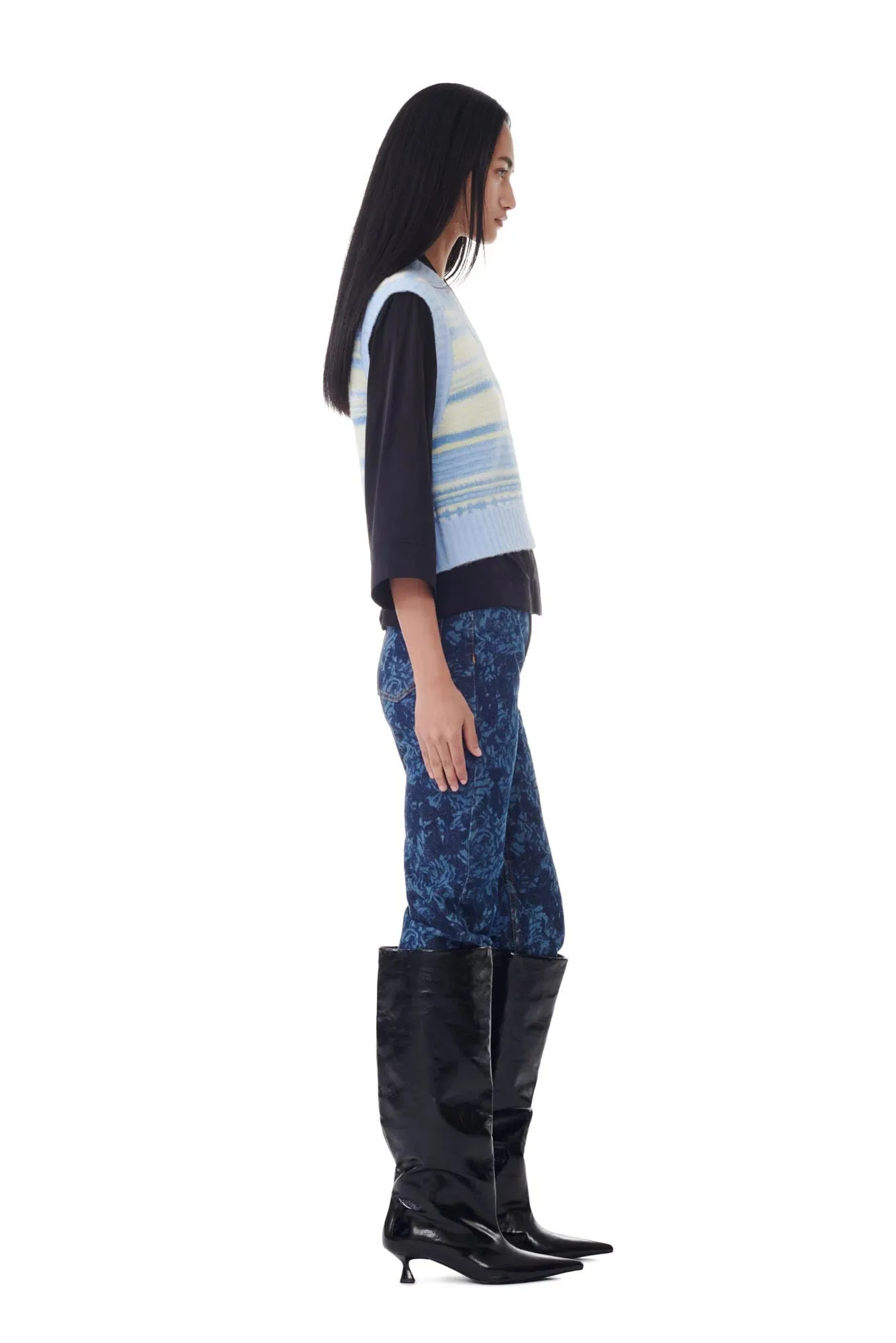 Blue Striped Soft Wool Vest sold by Hills Dry Goods product image thumbnail 3
