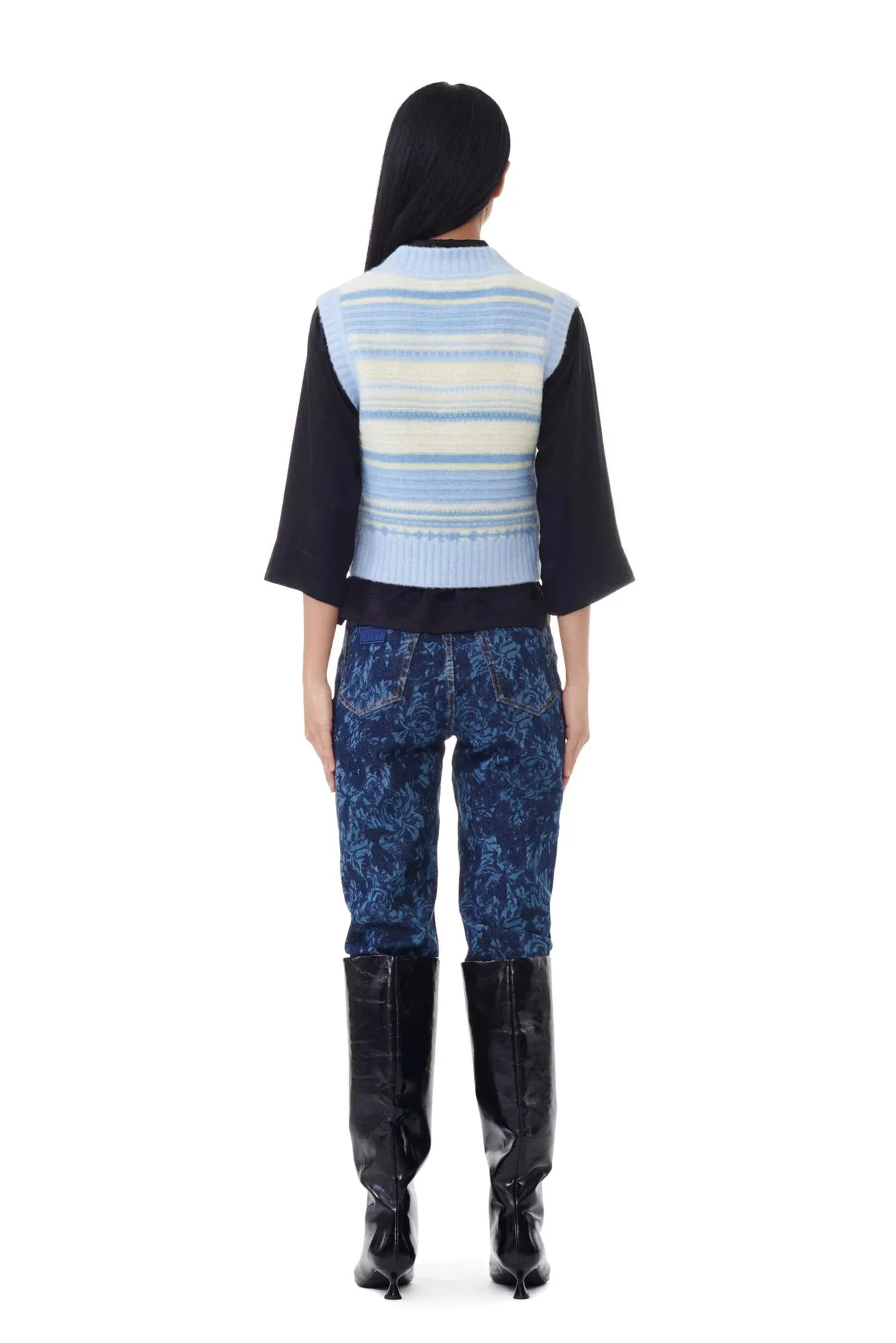 Blue Striped Soft Wool Vest sold by Hills Dry Goods product image thumbnail 4