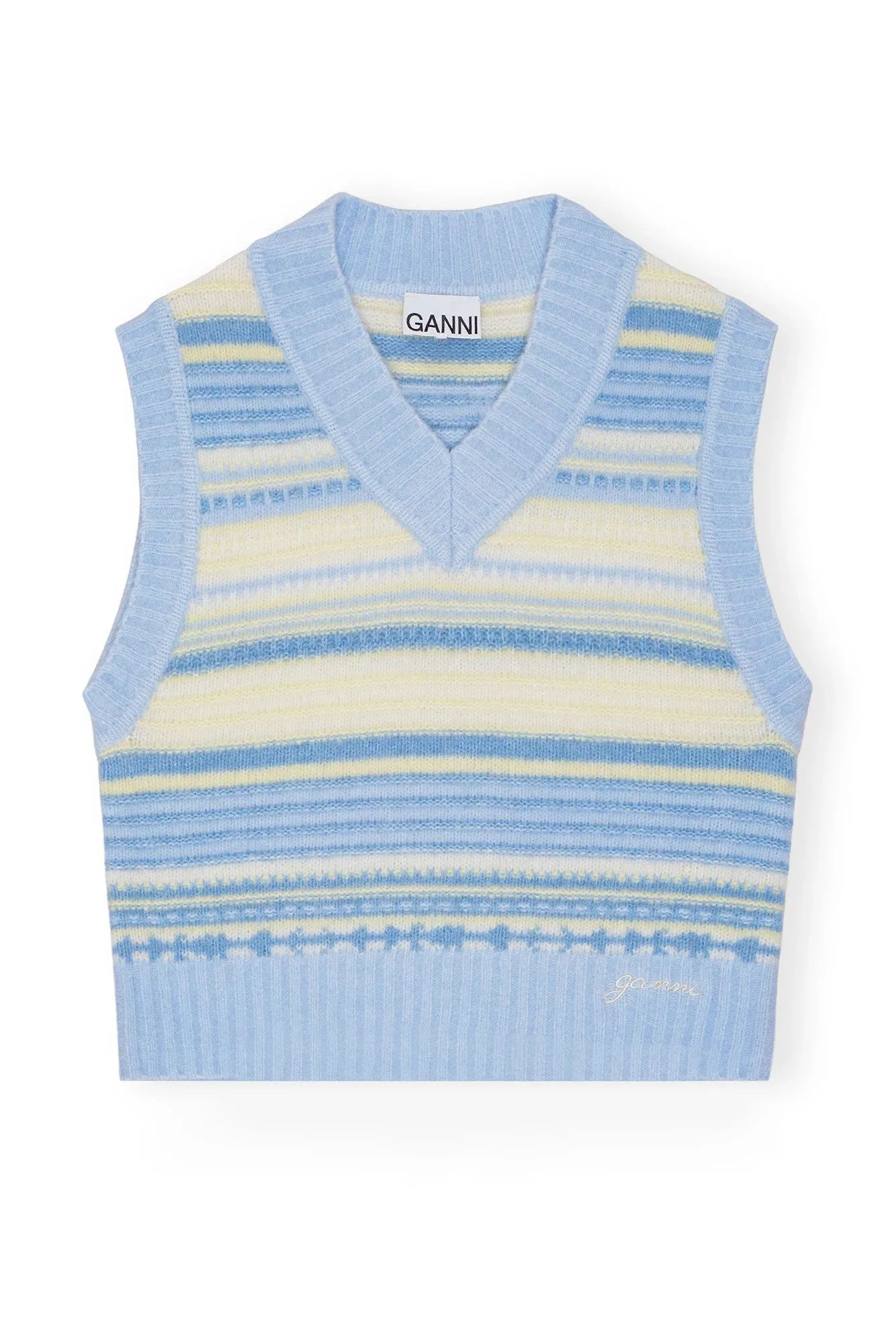 Blue Striped Soft Wool Vest sold by Hills Dry Goods product image thumbnail 5