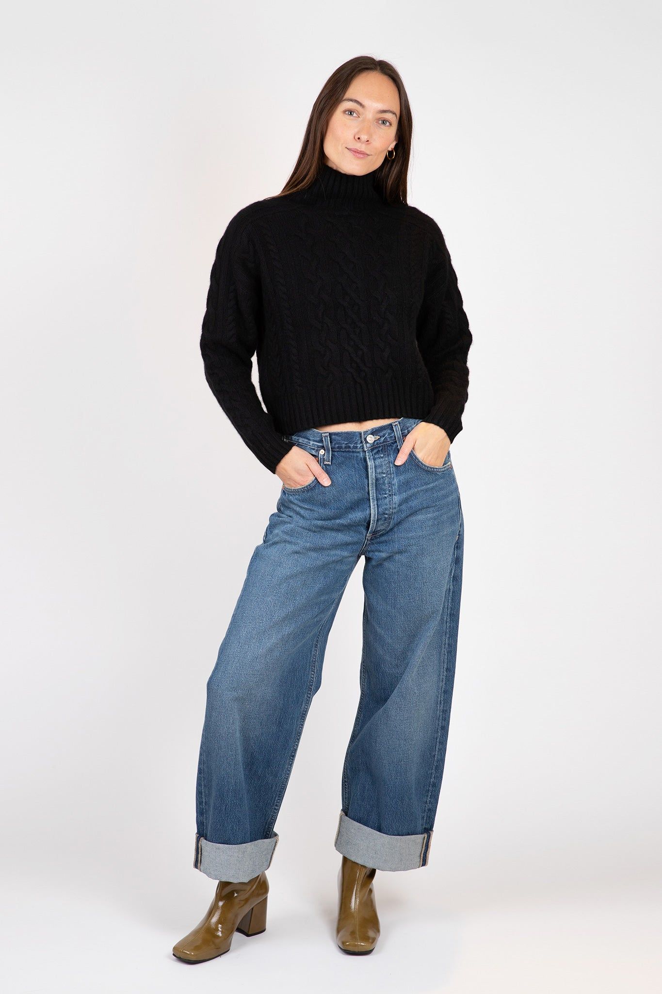 Cropped Cable Mockneck sold by Hills Dry Goods product image thumbnail 2