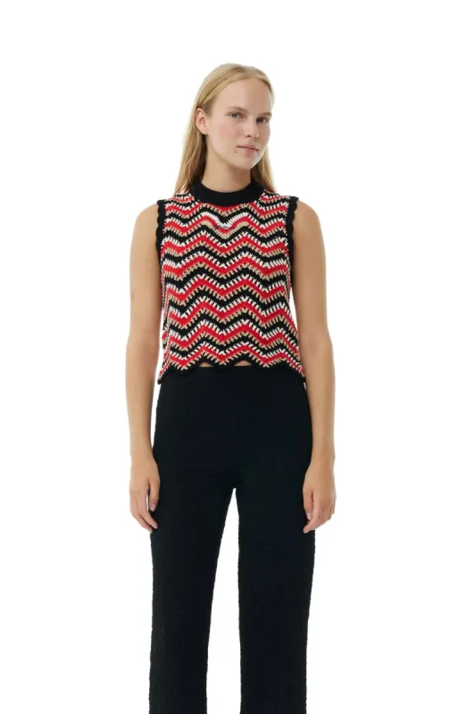 Cotton Crochet Vest made by Ganni
