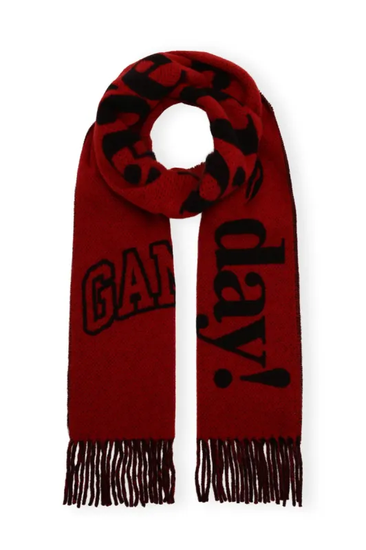 Red Fringed Wool Scarf sold by Hills Dry Goods