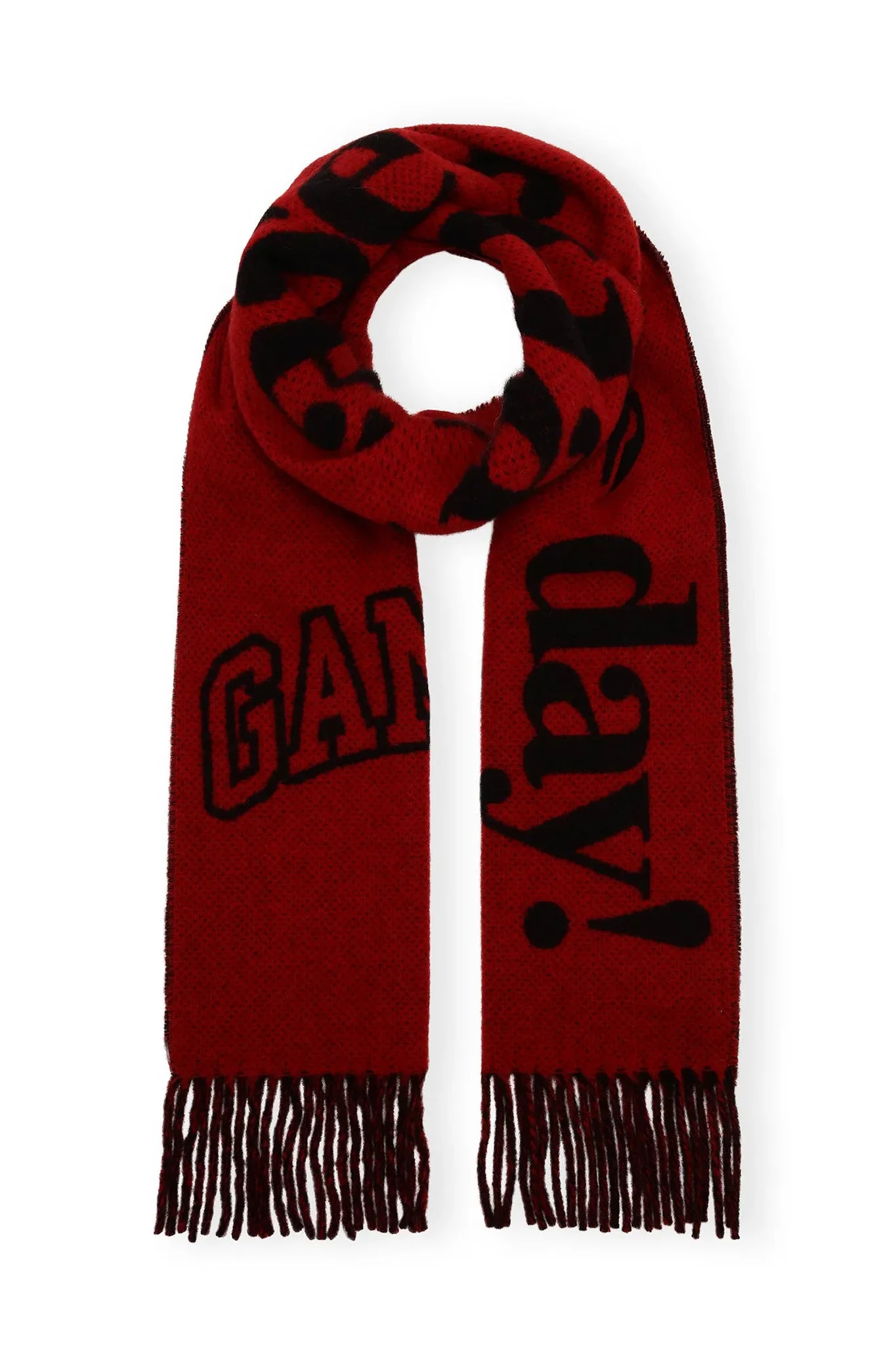 Red Fringed Wool Scarf sold by Hills Dry Goods
