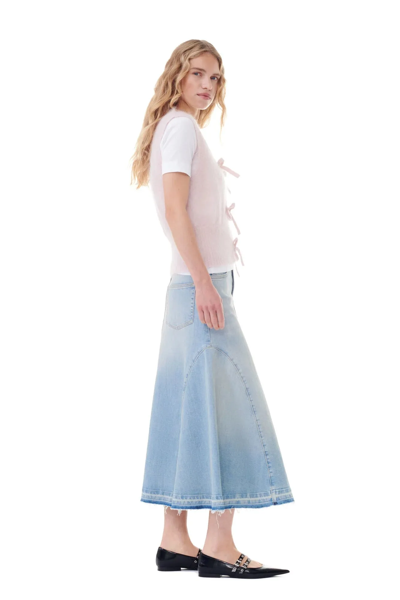 Pink Mohair Tie String Vest sold by Hills Dry Goods product image thumbnail 3