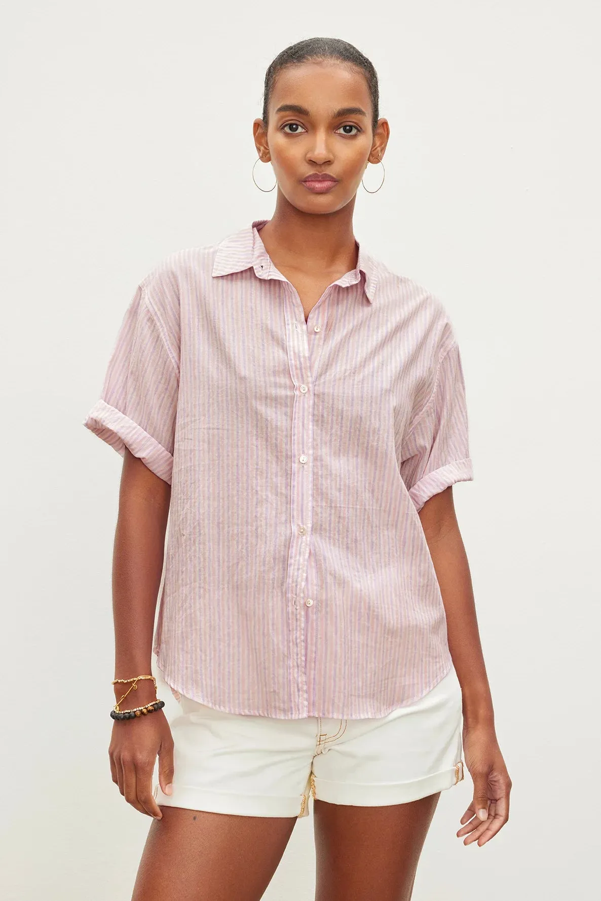 Mika Striped Short Sleeve Shirt sold by Hills Dry Goods