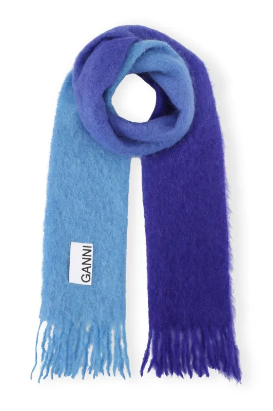 Blue Mohair Gradient Scarf sold by Hills Dry Goods