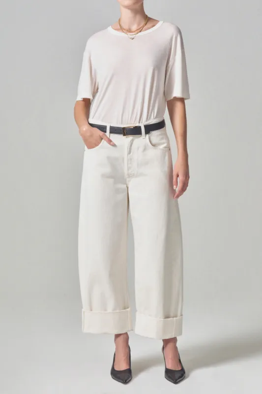 Ayla Baggy Cuffed Crop sold by Hills Dry Goods
