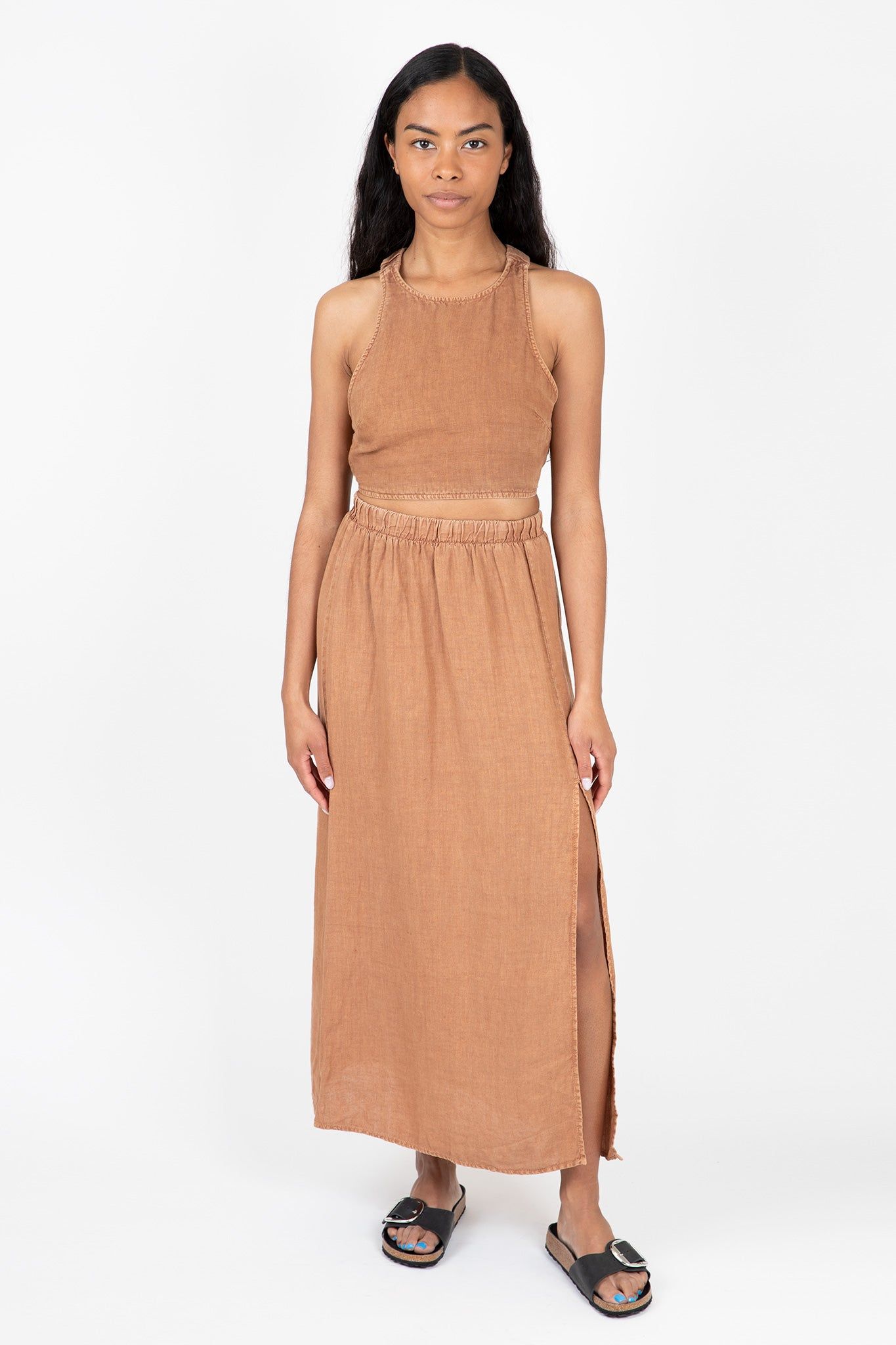 High Waist Linen Maxi Skirt sold by Hills Dry Goods