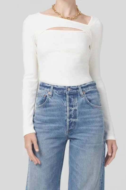 Iris Long Sleeve Cut Out Top sold by Hills Dry Goods