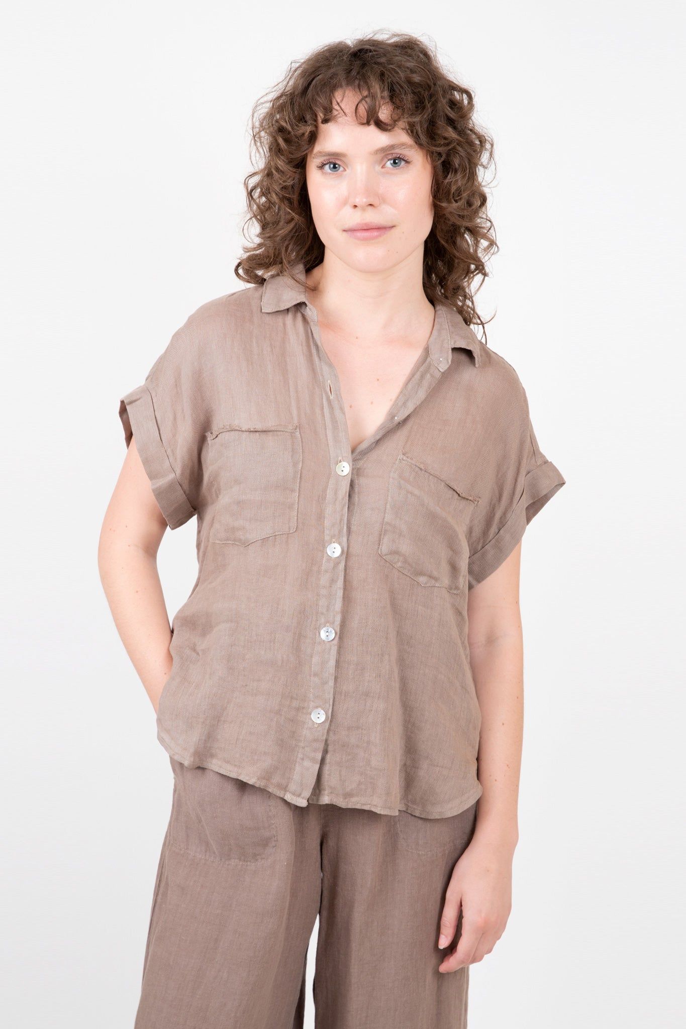 Linen Two Pocket Short Sleeve Shirt sold by Hills Dry Goods