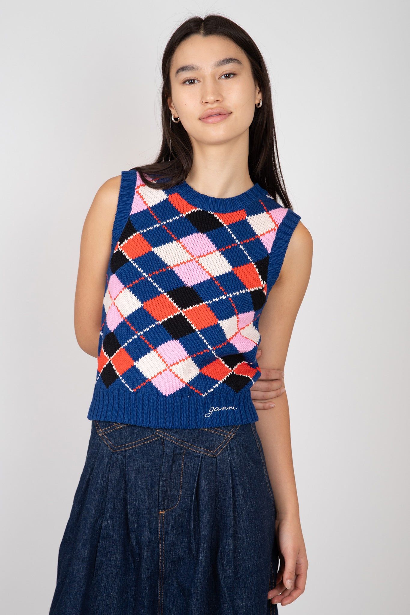 Graphic Cotton Vest sold by Hills Dry Goods