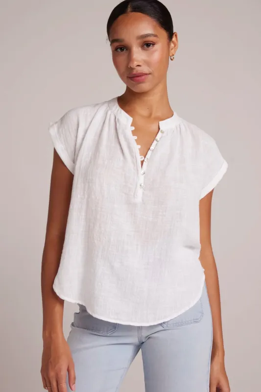 Half Placket Cap Sleeve Top sold by Hills Dry Goods