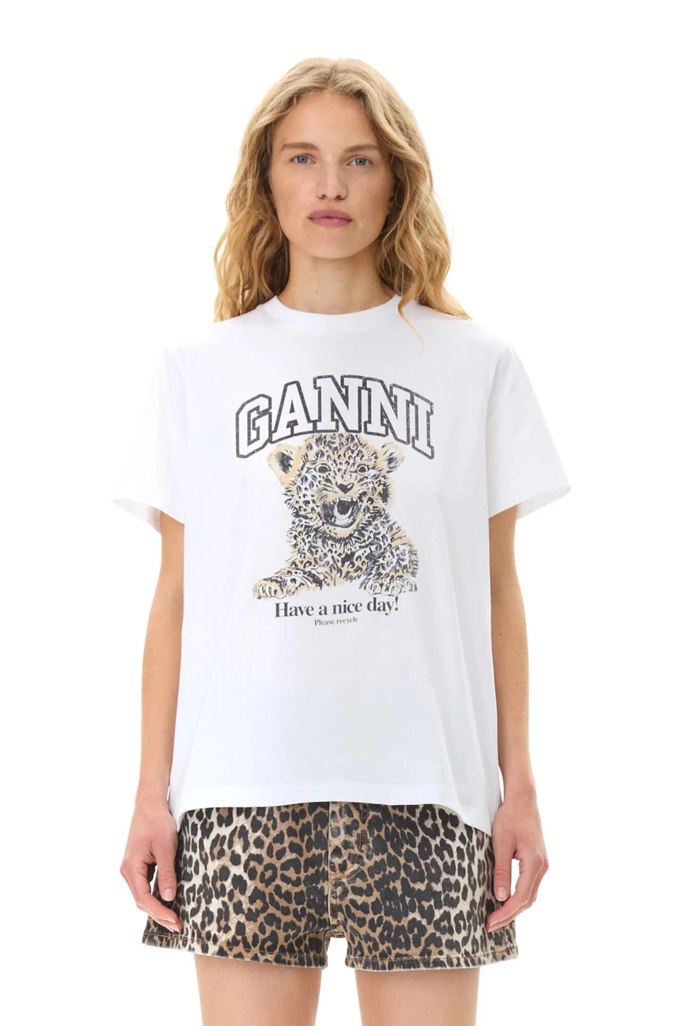 Basic Jersey Leopard Relaxed T-shirt sold by Hills Dry Goods