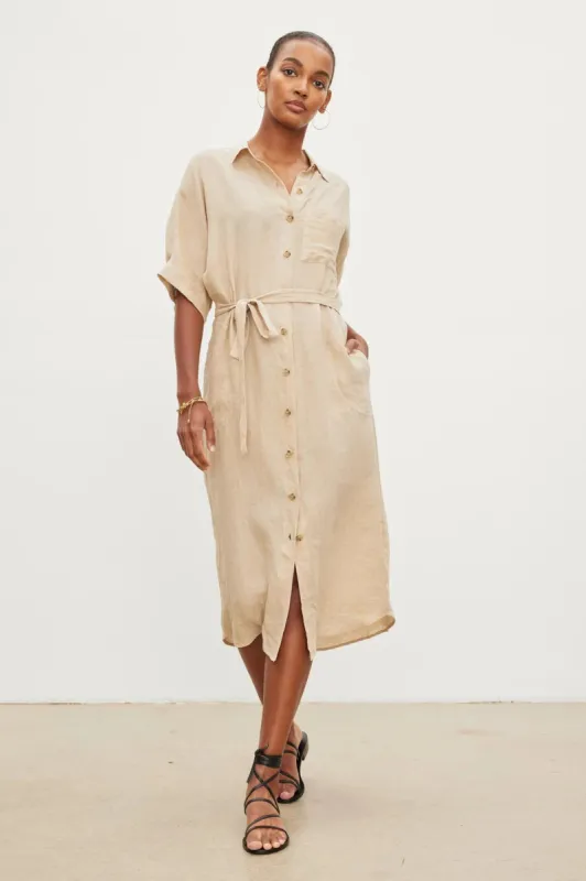 Sandra Linen Button-Up Dress sold by Hills Dry Goods