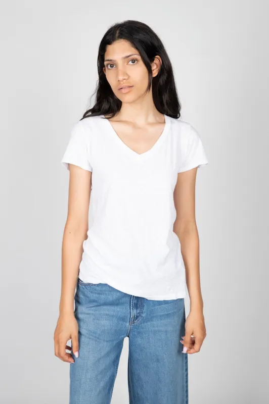 Lilith Cotton Slub V-Neck Tee sold by Hills Dry Goods