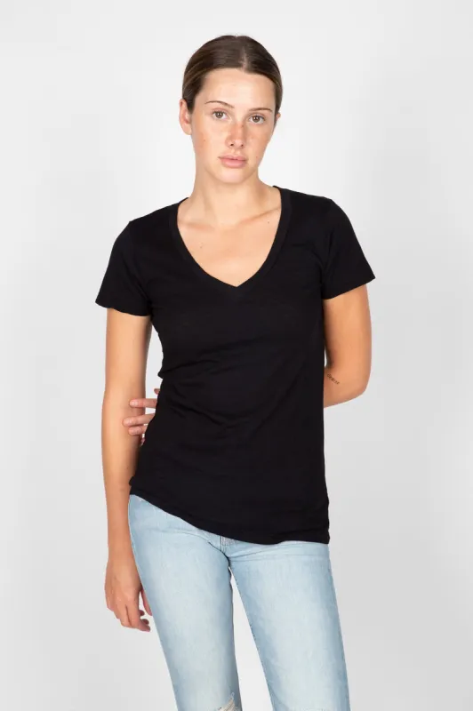 Lilith Cotton Slub V-Neck Tee sold by Hills Dry Goods