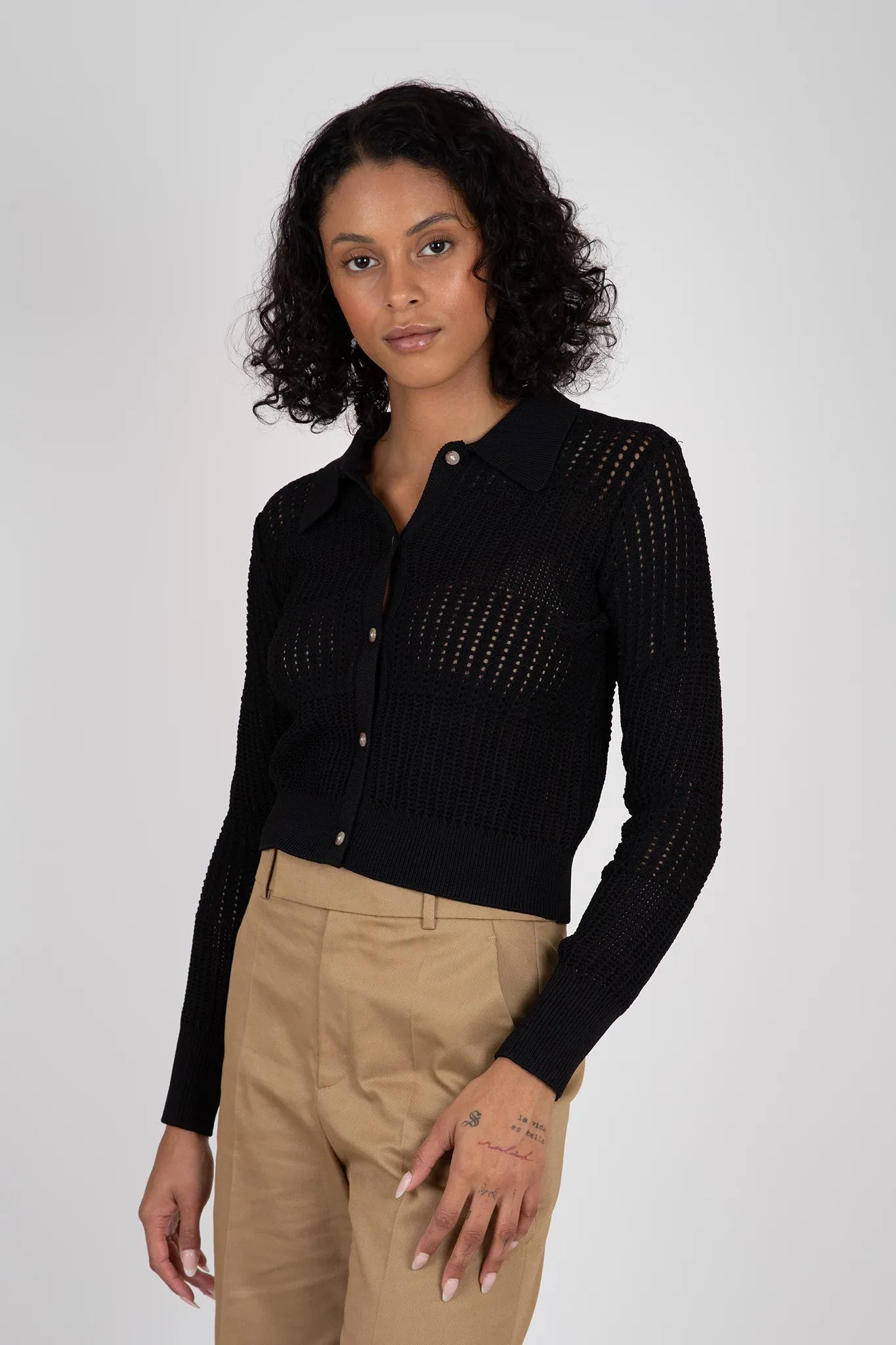 Shrunken Crochet Cardi sold by Hills Dry Goods