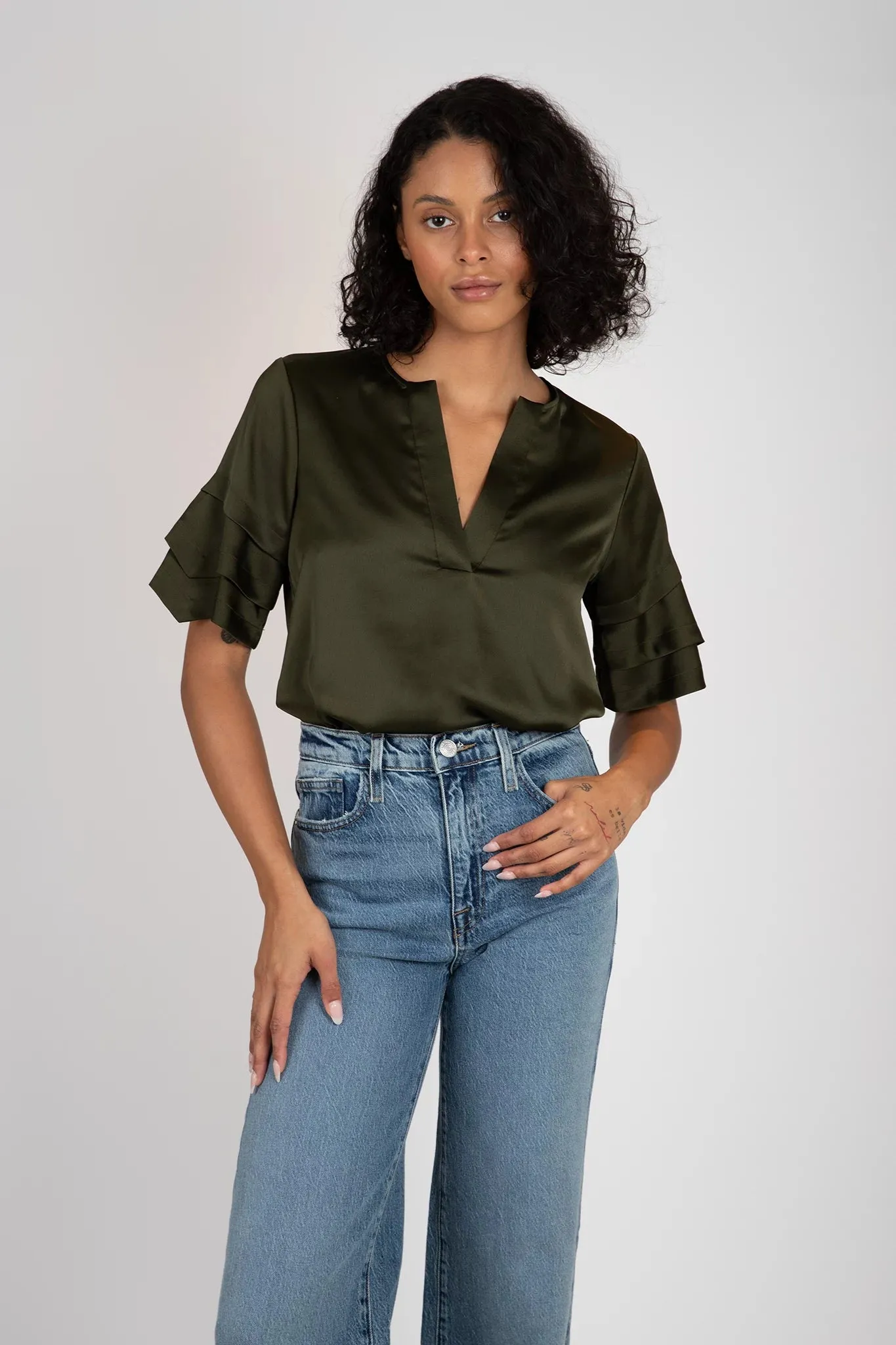 Tiered Ruffle Short Sleeve Blouse sold by Hills Dry Goods product image thumbnail 2
