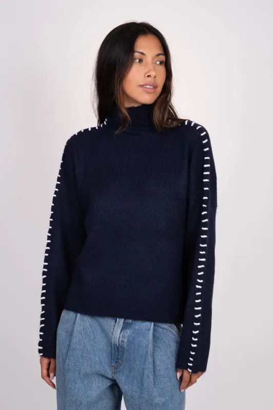 Nyla Ribbed Mockneck sold by Hills Dry Goods