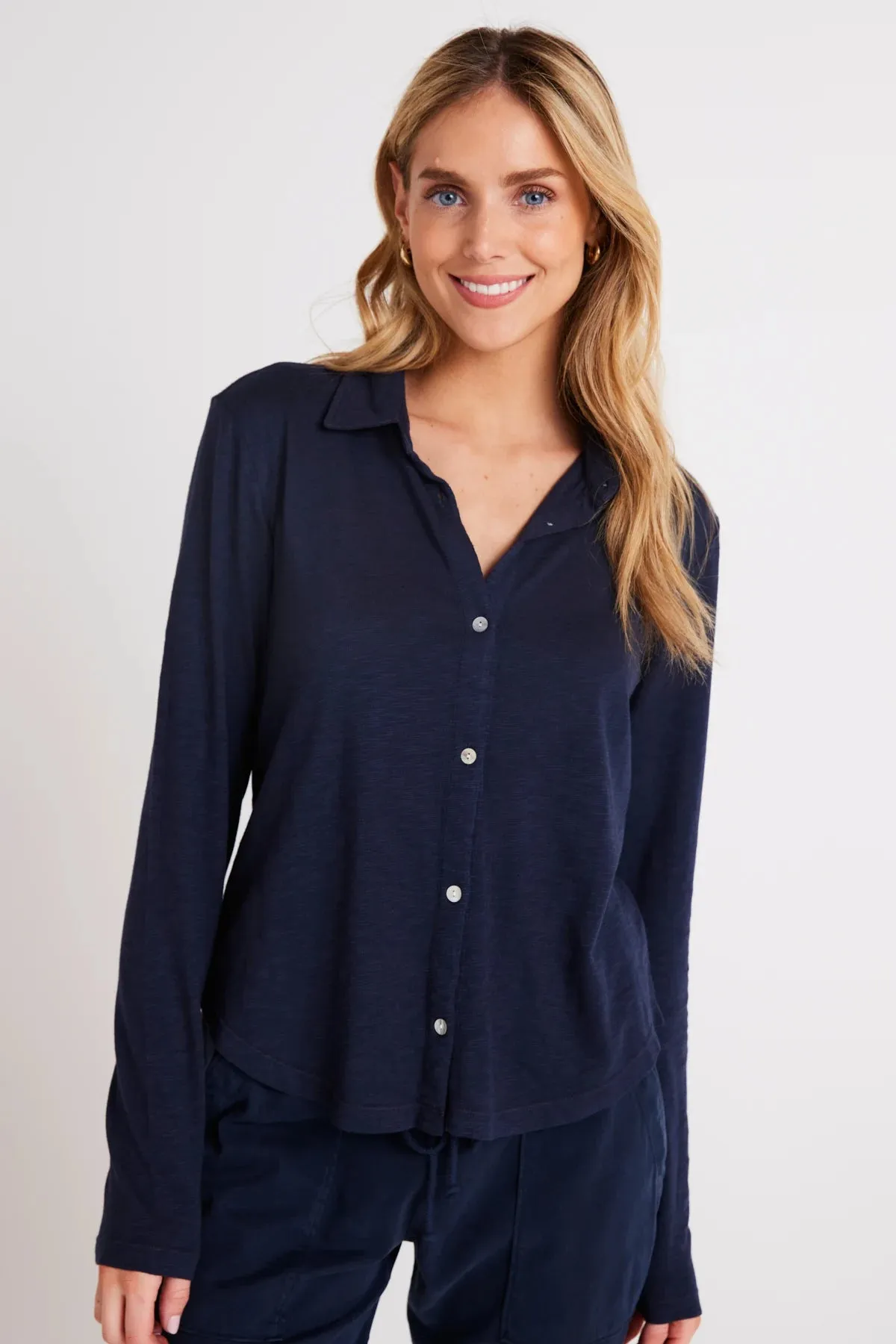 Long Sleeve Knit Button Down sold by Hills Dry Goods