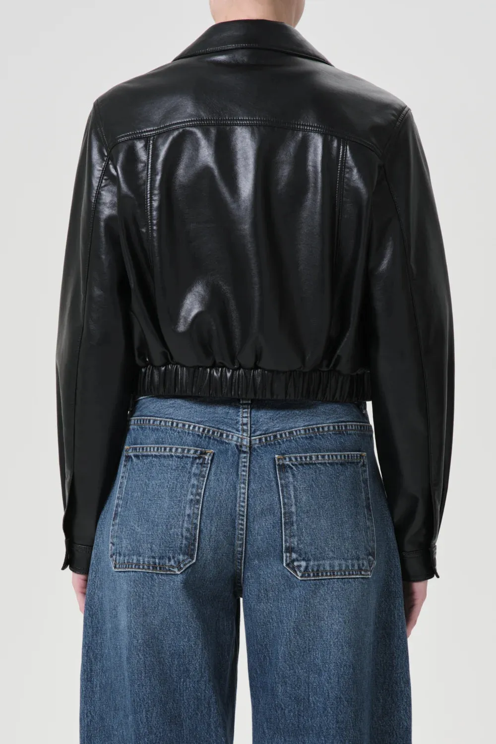 Shoreditch Ski Club x AGOLDE Essie Recycled Leather Cropped Jacket sold by Hills Dry Goods product image thumbnail 4