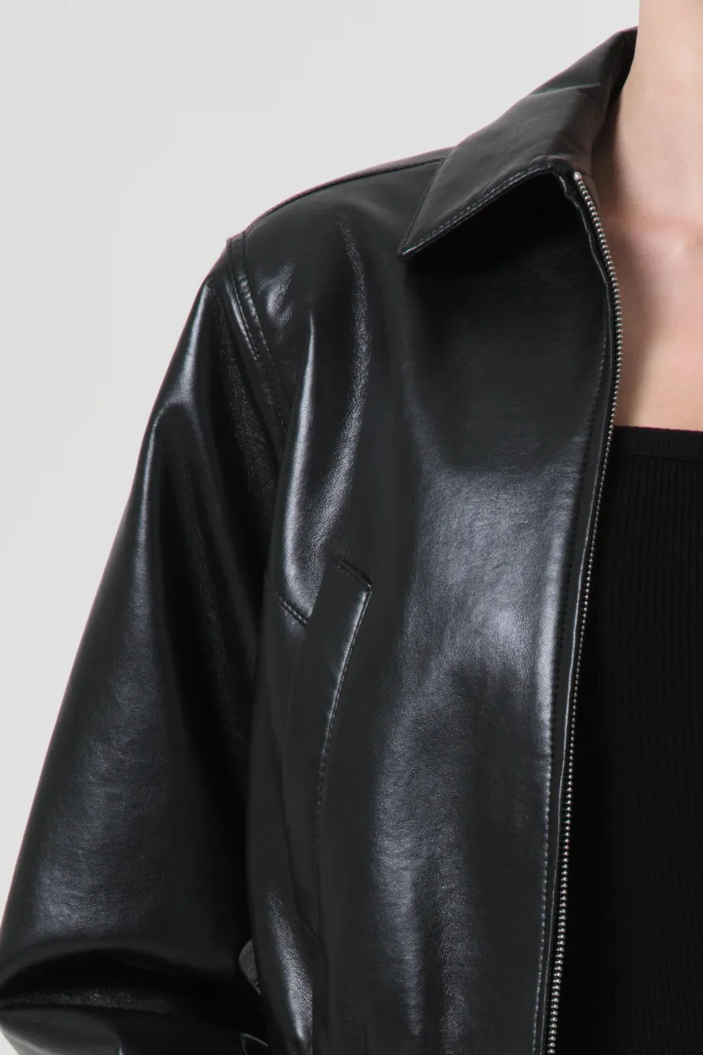 Shoreditch Ski Club x AGOLDE Essie Recycled Leather Cropped Jacket sold by Hills Dry Goods product image thumbnail 5