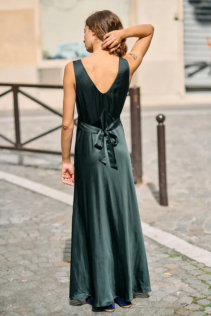Reine Black Satin Maxi Dress sold by Hills Dry Goods product image thumbnail 5