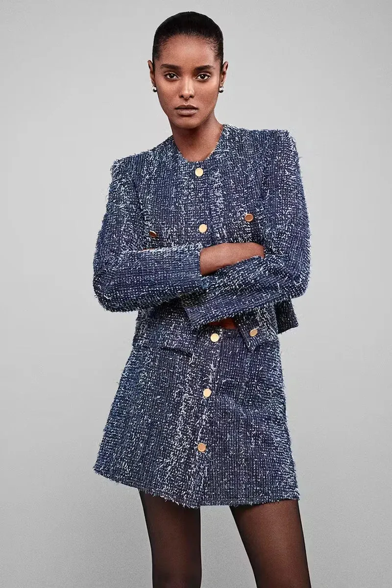 Denim Boucle Jacket sold by Hills Dry Goods product image thumbnail 2