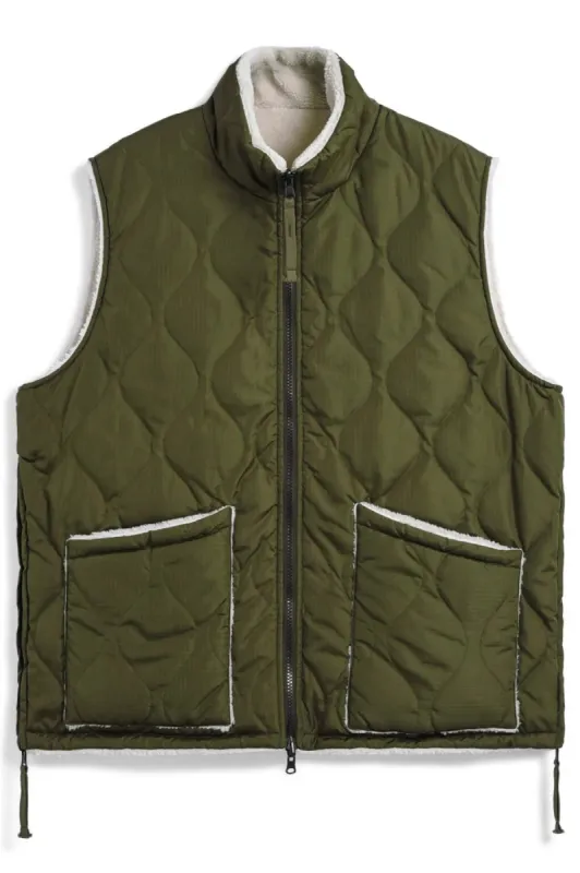 Military Reversible Hi-Neck Down Vest sold by Hills Dry Goods