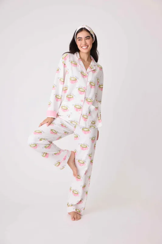 Love 'U' So Matcha Cozy Flannel PJ Set sold by Hills Dry Goods