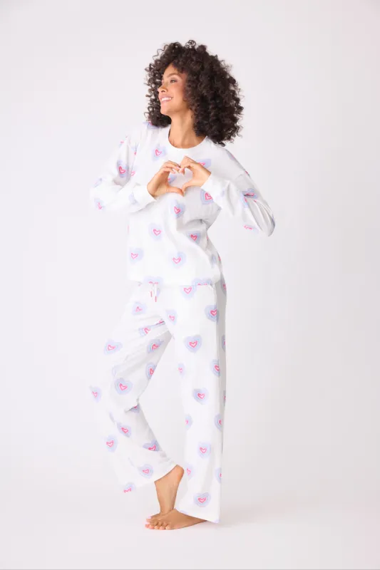 Peace and Love Flannel PJ Set sold by Hills Dry Goods
