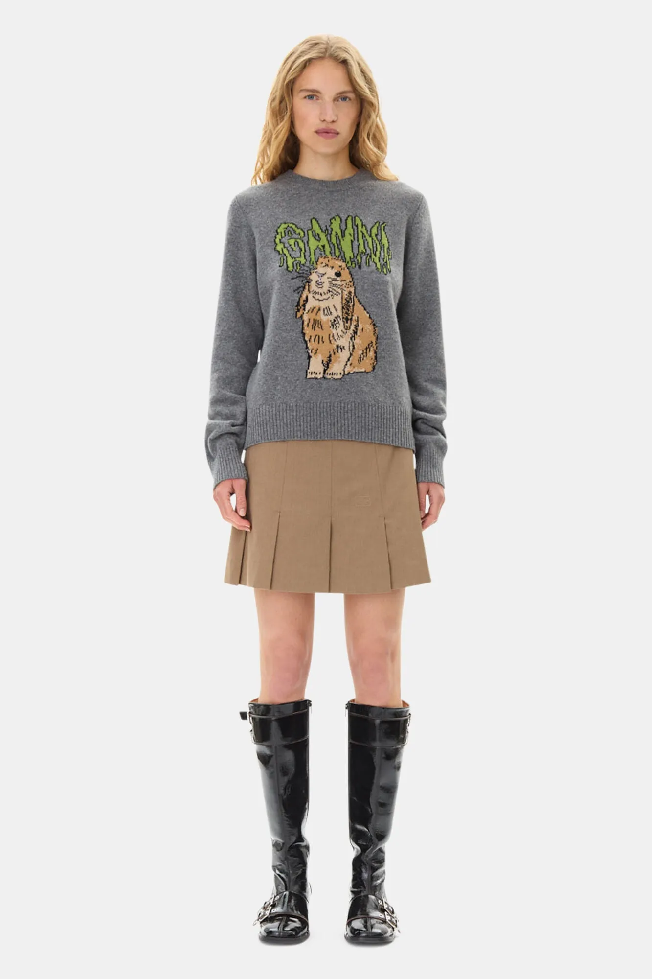Grey Graphic Bunny Jumper sold by Hills Dry Goods product image thumbnail 2