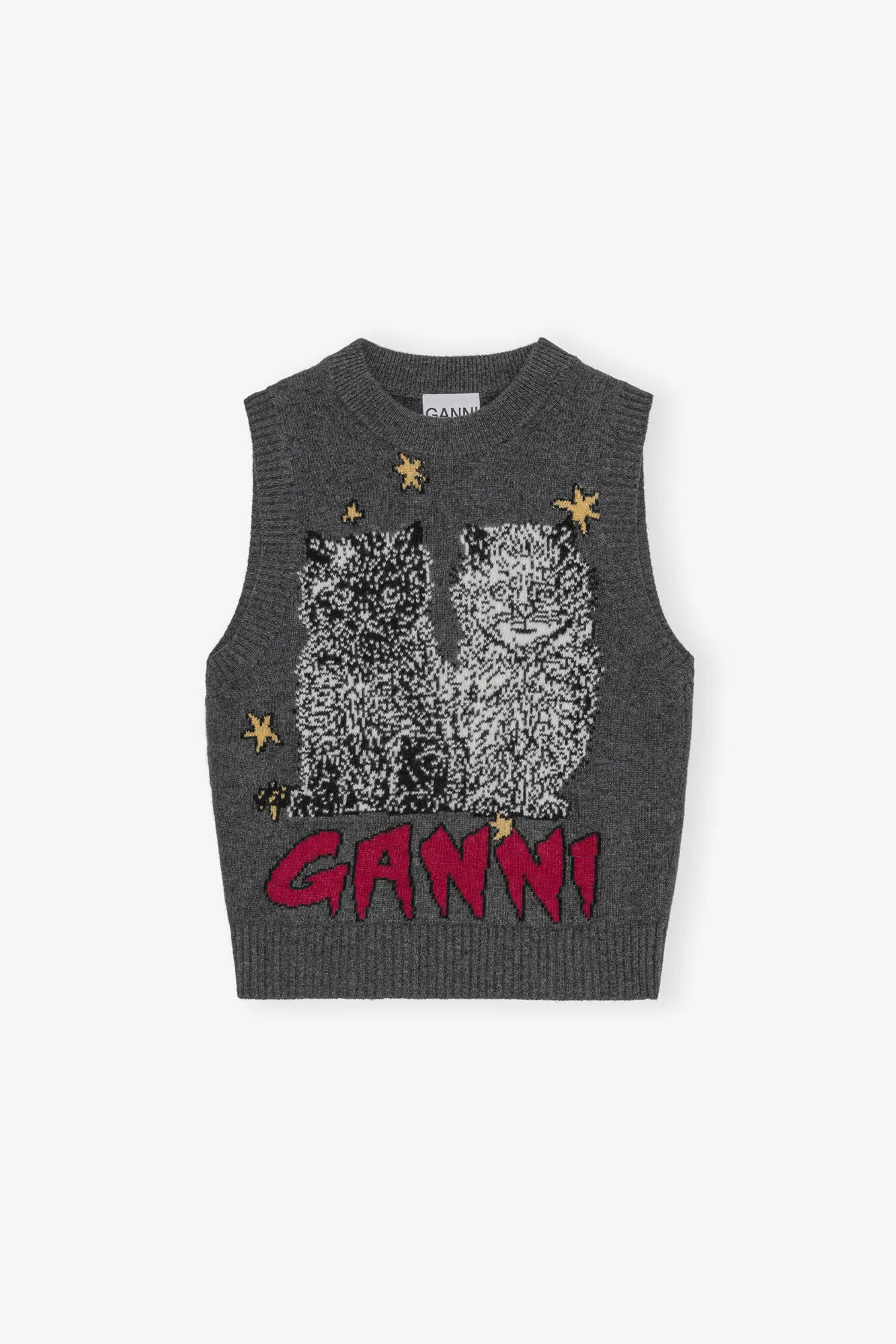 Grey Graphic Cats Vest sold by Hills Dry Goods product image thumbnail 5