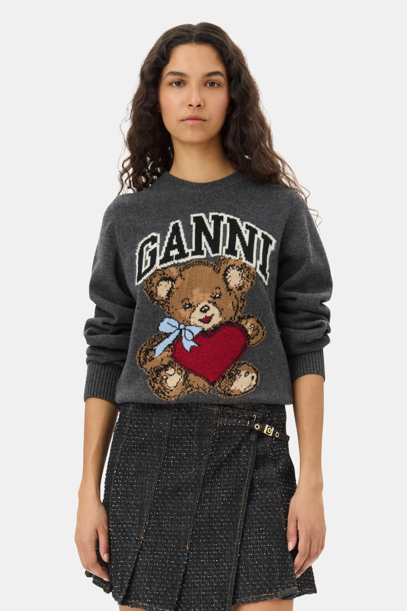 Dark Grey Graphic Bear Jumper sold by Hills Dry Goods