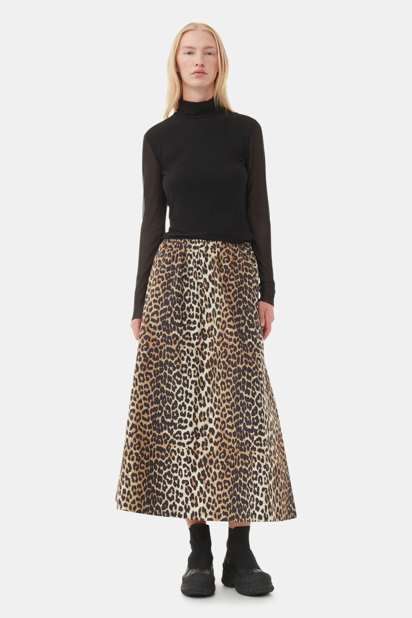Leopard Printed Elasticated Maxi Skirt sold by Hills Dry Goods