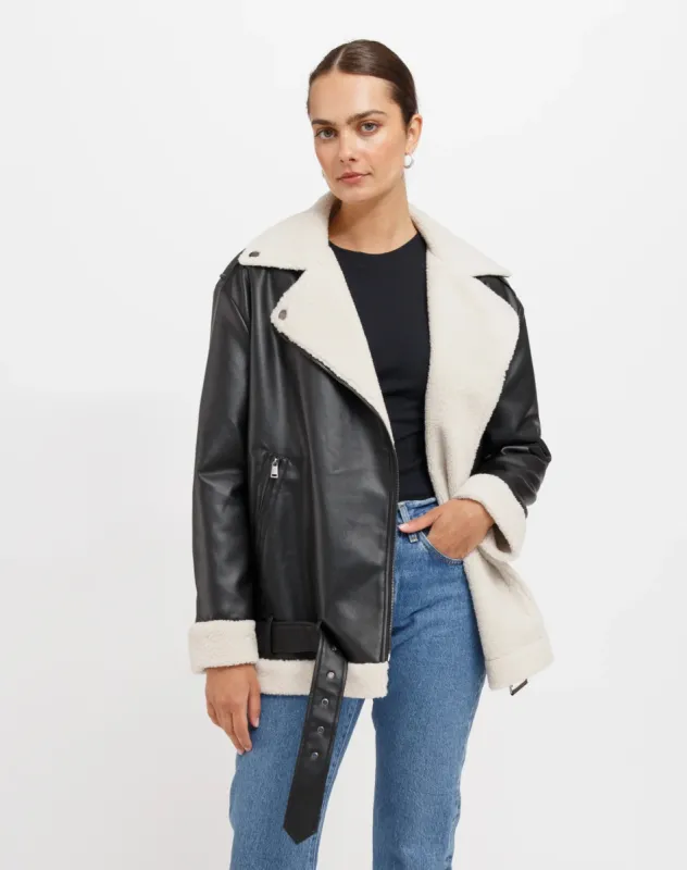Florence Shearling Vegan Leather Jacket sold by Hills Dry Goods
